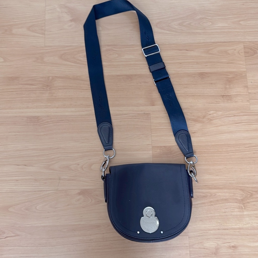 Blue longchamp leather small saddle cavalcade crossbody bag- preloved - Picture 5 of 7